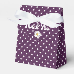 Dankeschön an die weißen Polka Punkte auf Pflaume Geschenkschachtel