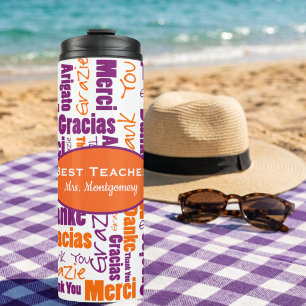 Dankeschön an Lehrer Multilingual Thermosbecher