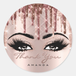 Dankeschön an Scrip Name 16th Bridal Rose Eyelash  Runder Aufkleber