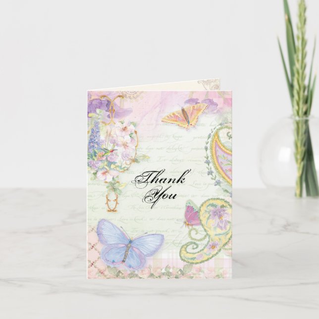 Dankeschön an Sie Hinweise - Flügel der Hochzeitsk Dankeskarte (Vorderseite)