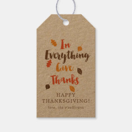 Dankeschön an typografische Herbstleaves - Geschen Geschenkanhänger