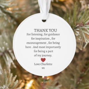 Dankeschön-Andenken Persönliches Dankeschön Ornament