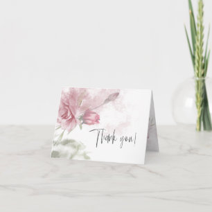 Dankeschön Aquarellblütenrosa Rose Dankeskarte