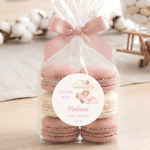 Dankeschön-Aufkleber für Mädchen-Baby-Party