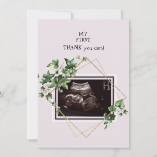 Dankeschön-Baby-Ultraschallfoto aus der Sicht des  Dankeskarte
