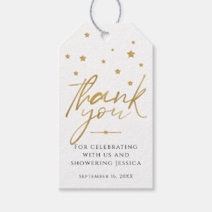 Dankeschön-Babyshower-Geschenk mit goldenen Sterne Geschenkanhänger