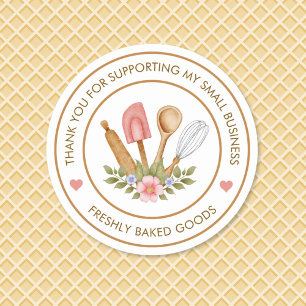 Dankeschön-Bäckerei-Aufkleber Runder Aufkleber