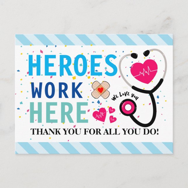 Dankeschön Banner für Krankenpflege Woche Postkarte (Vorderseite)