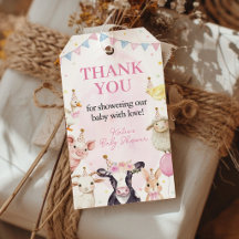 Dankeschön Bauernhoftiere Rosa Babyparty