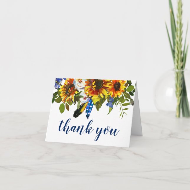 Dankeschön Beerdigung | Gedächtnissonnenblumen Dankeskarte (Vorderseite)