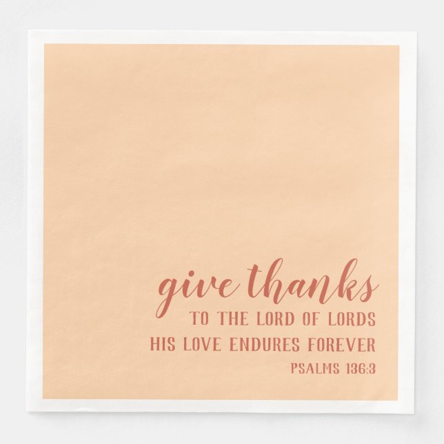 Dankeschön Bible Scripting Christlicher Erntedank Serviette (Vorderseite)