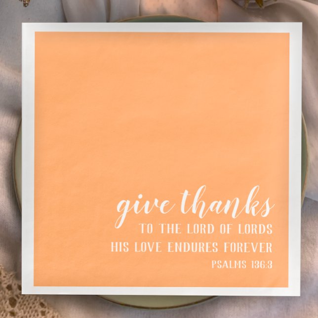 Dankeschön Bible Scripting Christlicher Erntedank Serviette (Bible scripture Thanksgiving napkins. Christian faith table decor. Give thanks to the Lord of Lords
)