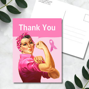 Dankeschön Brustkrebsbewusstsein Rosa Band Postkarte