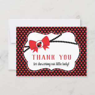 Dankeschön Card, Babydusche, Ladybug Dankeskarte