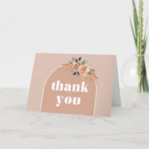 Dankeschön Card, Boho Moderner Bogen mit Wildblume Dankeskarte