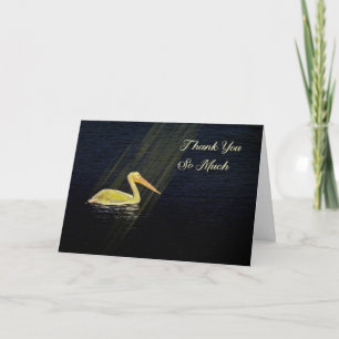Dankeschön Card, Gelbes Pelikan & leichte Beams Dankeskarte