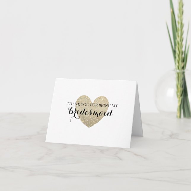 Dankeschön Card - Glitzer Bridal Heart Fab Dankeskarte (Vorderseite)