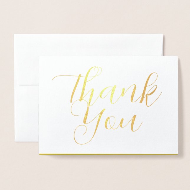 Dankeschön Card, Gold Calligrafy Aufwertung Folienkarte (Vorderseite mit Umschlag)