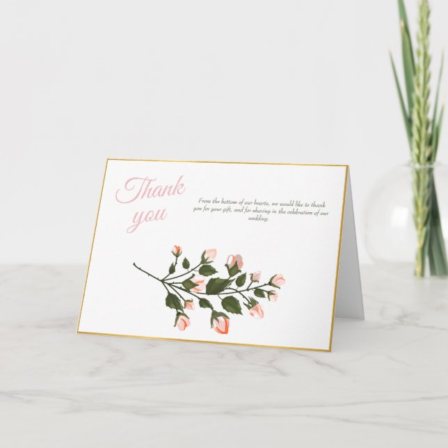 Dankeschön Card Hochzeitrosa florale Danke Karte (Vorderseite)