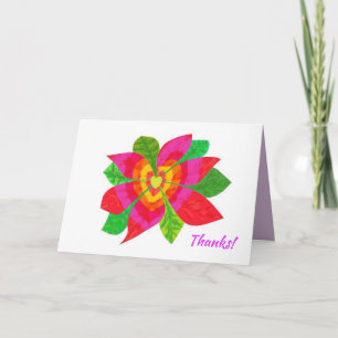 Dankeschön Card mit Herz, Blume und Originalkunst Karte