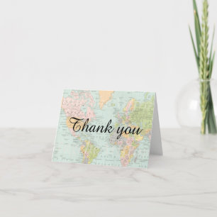 Dankeschön Card - Multicolor World Map Dankeskarte