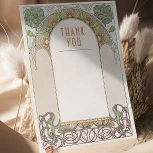 Dankeschön Card Vintage Jugendstil-Hochzeitsbeilag Einladung