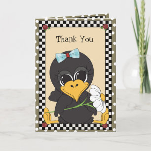 Dankeschön Crow Grußkarte Dankeskarte