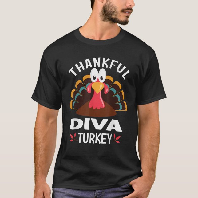 Dankeschön Diva Turkey Funny Erntedank T-Shirt (Vorderseite)