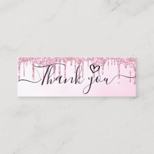 Dankeschön Drehbuch Pink Glitzer einfügen Gesch Mini Visitenkarte