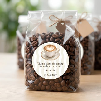 Dankeschön-Editorial-Aufkleber A Latte Runder Aufkleber