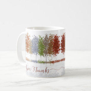 Dankeschön-Erntedank-Bäume und einsamer Hirsch Kaffeetasse