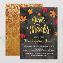 Dankeschön, Erntedank Fallende Blätter einladen Einladung