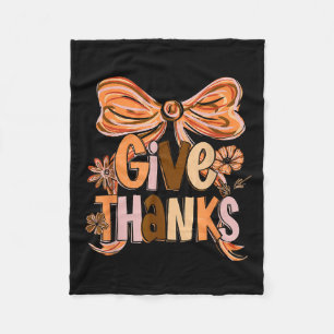 Dankeschön Floral Preppy Herbst Thanksgiving-Bogen Fleecedecke