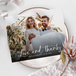 Dankeschön-Foto Budget-Hochzeit Dankeskarten