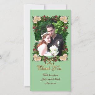 Dankeschön Fotokarte formell floral Rosen Dankeskarte