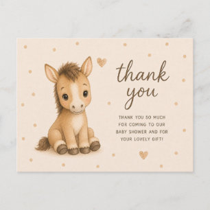 Dankeschön für Baby Horse Foal Baby Shower Postkarte