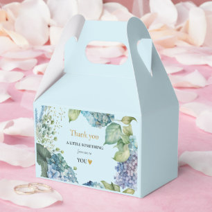 Dankeschön für Brautstrauß Blaue Hortensien Geschenkschachtel