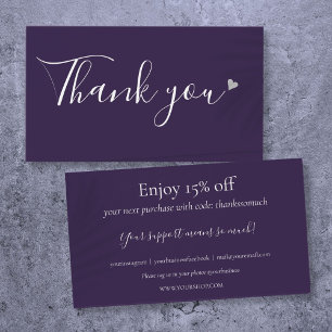 Dankeschön für den Kauf mit der Purple Discount Ca