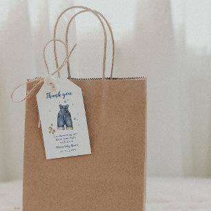 Dankeschön für die Baby-Party in Blue Jeans Geschenkanhänger