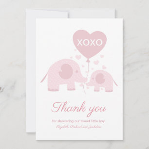 Dankeschön für die Baby-Party - Rosa Errötendes El Dankeskarte