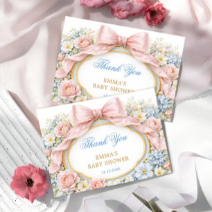 Dankeschön für die Coquette-Girl-Baby-Party mit ro Karte
