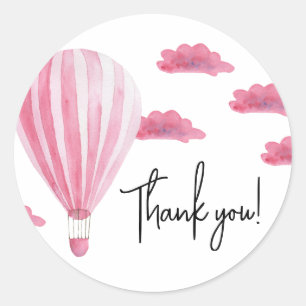Dankeschön für die Heißluftballon-Baby-Party Runder Aufkleber