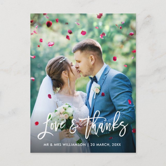 Dankeschön für die Hochzeit der Pinselkalligraphie Postkarte (Vorderseite)