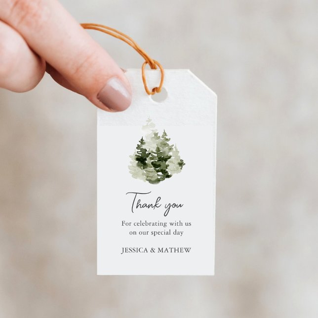 Dankeschön für die Hochzeit im Kiefernwald Geschenkanhänger (Von Creator hochgeladen)