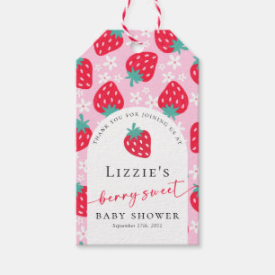 Dankeschön für die süße Erdbeer-Baby-Party Geschenkanhänger