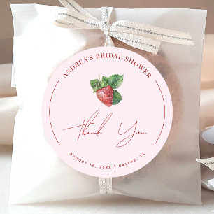 Dankeschön für die süße Hochzeitsdusche Berry Swee Runder Aufkleber