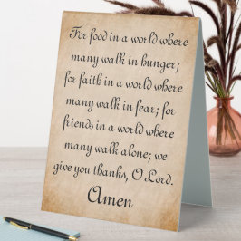 Dankeschön für die Unterschrift des Prayer Tableto Tischaufsteller