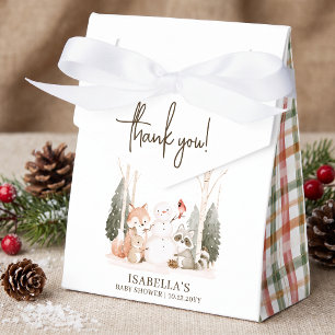 Dankeschön für die Winter-Wald-Baby-Party Geschenkschachtel