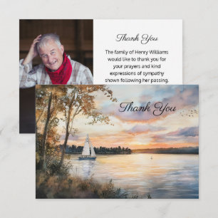 Dankeschön für Foto-Grabmal-Seelandschaft Dankeskarte