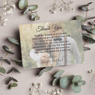 Dankeschön für kalligraphisches Hochzeitsszenario Mitteilungskarte